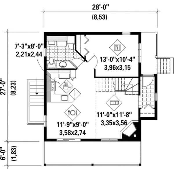 Country House Plan First Floor - Parkton Multi-Level Home 126D-0148 - Shop House Plans and More