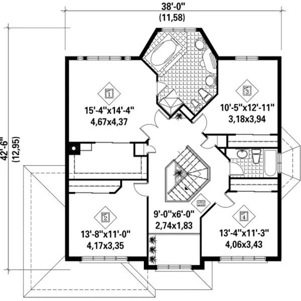 European House Plan Second Floor - Watkins Georgian Style Home 126D-0150 - Shop House Plans and More