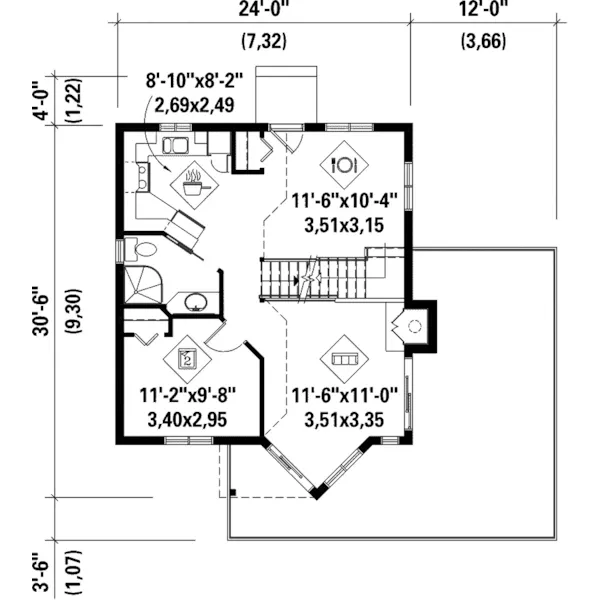 Waterfront House Plan First Floor - Morgan Multi-Level Home 126D-0151 - Shop House Plans and More