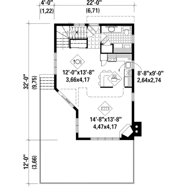 Waterfront House Plan First Floor - Owen Bay Modern Waterfront Home 126D-0152 - Shop House Plans and More