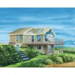 Waterfront House Plan Front of Home - Alex Shores Vacation Cabin 126D-0154 - Search House Plans and More