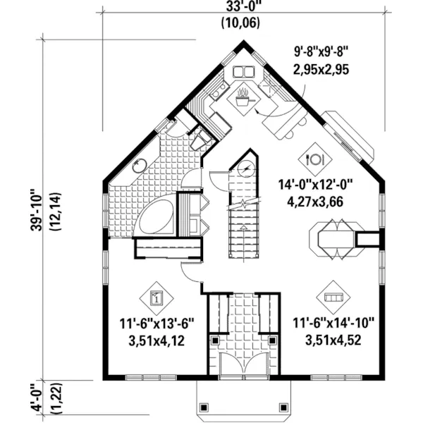 Country House Plan First Floor - Humphreys Traditional Home 126D-0156 - Search House Plans and More