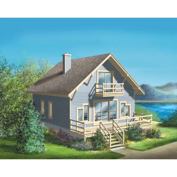 Waterfront House Plan Front of Home - Lemay Lake Vacation Cabin 126D-0164 - Shop House Plans and More