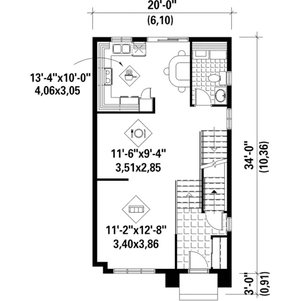 European House Plan First Floor - Gilmore Georgian Home 126D-0167 - Search House Plans and More