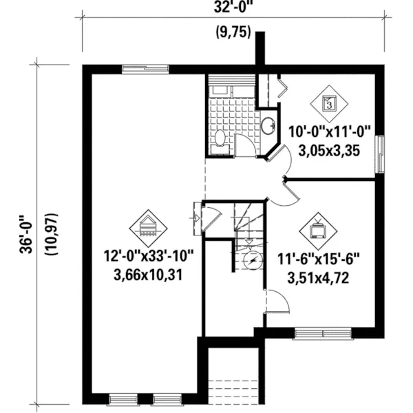 Country French House Plan Lower Level Floor - Pemberley European Home 126D-0172 - Shop House Plans and More