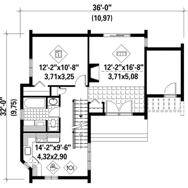 Modern House Plan First Floor - Mountlake Rustic Modern Home 126D-0174 - Shop House Plans and More