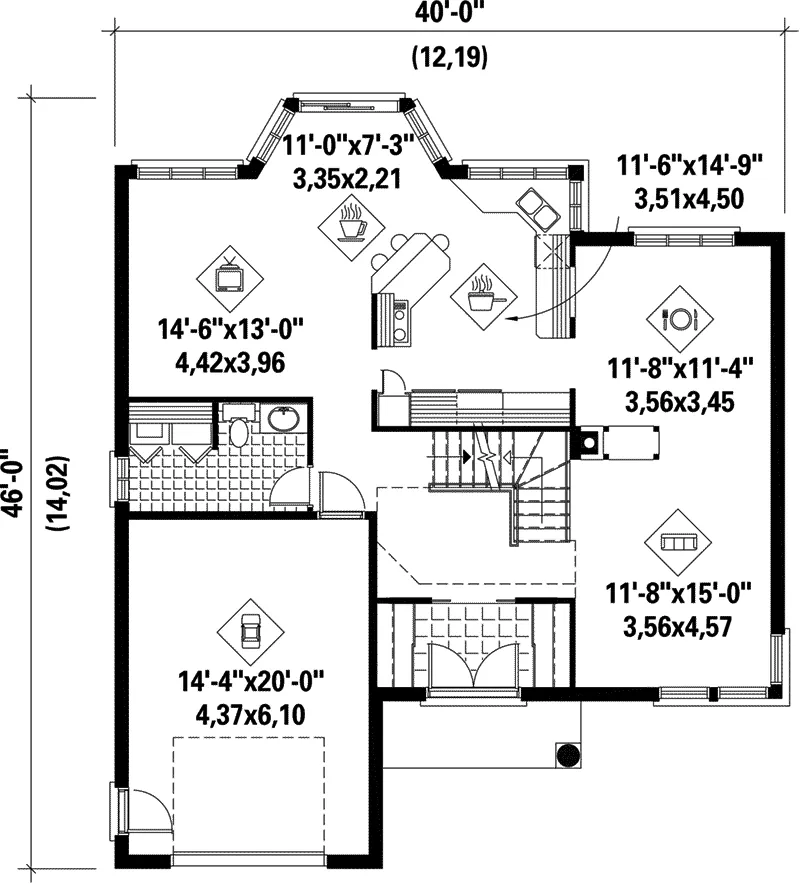 Victorian House Plan First Floor - Elsing Prairie Style Home 126D-0177 - Search House Plans and More