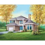 European House Plan Front of Home - Elsing Prairie Style Home 126D-0177 - Search House Plans and More