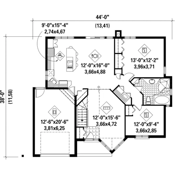 Victorian House Plan First Floor - Hobbs Contemporary Ranch Home 126D-0178 - Search House Plans and More