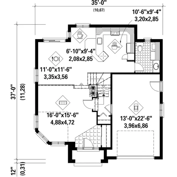 European House Plan First Floor - Bretton Traditional Home 126D-0180 - Search House Plans and More