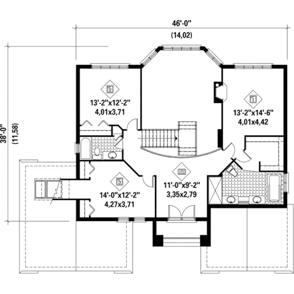 European House Plan Second Floor - Van Beek Luxury Home 126D-0185 - Shop House Plans and More