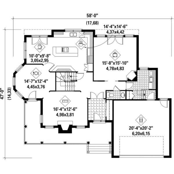 Victorian House Plan First Floor - Holley Country Victorian Home 126D-0193 - Search House Plans and More