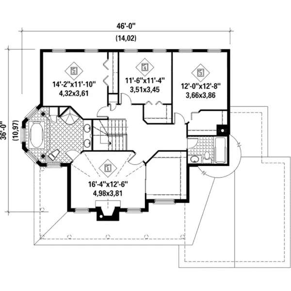 Victorian House Plan Second Floor - Holley Country Victorian Home 126D-0193 - Search House Plans and More