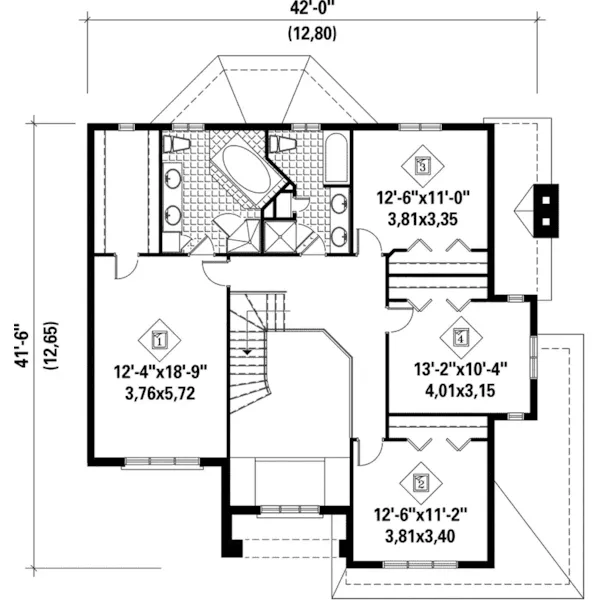 Colonial House Plan Second Floor - Rishon Traditional Home 126D-0199 - Shop House Plans and More