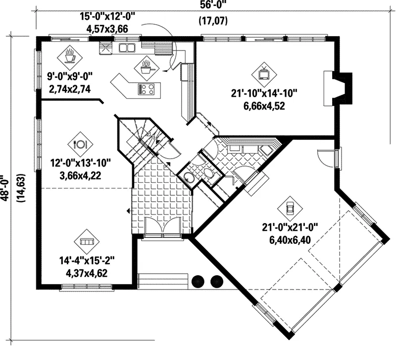 European House Plan First Floor - Tara Luxury Home 126D-0202 - Shop House Plans and More