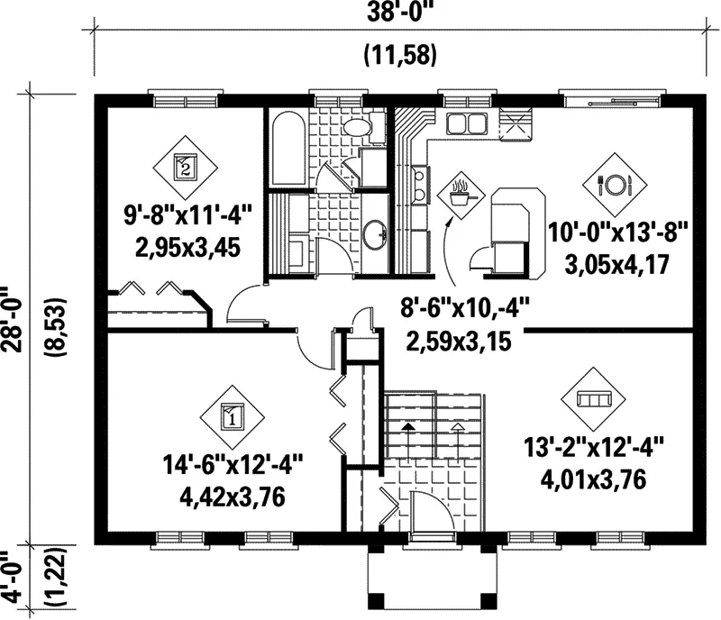 Colonial House Plan First Floor - Valin Split-Level Ranch Home 126D-0203 - Shop House Plans and More