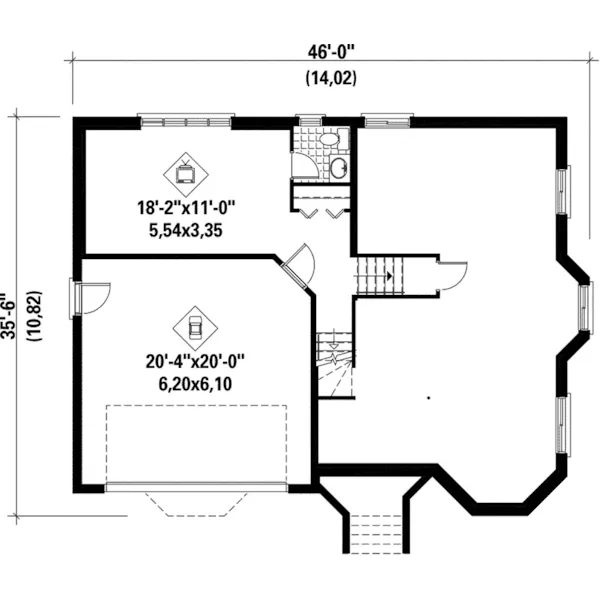 Victorian House Plan Lower Level Floor - Vista Raised Sunbelt Home 126D-0204 - Shop House Plans and More