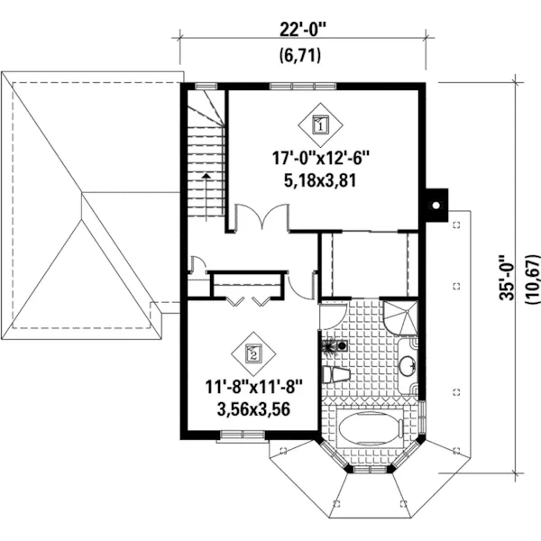 European House Plan Second Floor - Crabapple Victorian Home 126D-0206 - Search House Plans and More