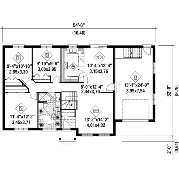 Traditional House Plan First Floor - Darian Traditional Ranch Home 126D-0207 - Search House Plans and More