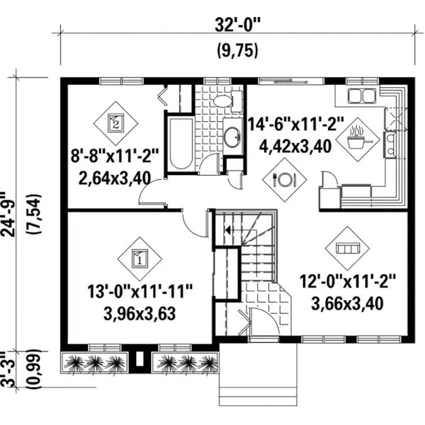 Modern House Plan First Floor - Apache Southwestern Ranch Home 126D-0208 - Search House Plans and More