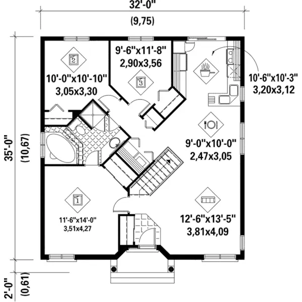 Colonial House Plan First Floor - Calvine Contemporary Home 126D-0210 - Search House Plans and More