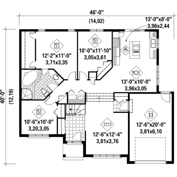 Modern House Plan First Floor - Marsdan Trail Modern Home 126D-0212 - Shop House Plans and More