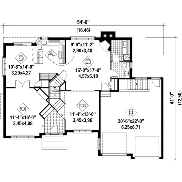 European House Plan First Floor - Danby Traditional Home 126D-0216 - Search House Plans and More