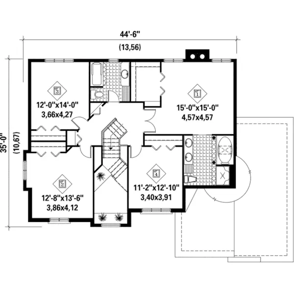 European House Plan Second Floor - Danby Traditional Home 126D-0216 - Search House Plans and More