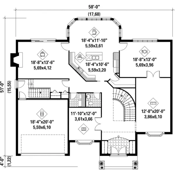 European House Plan First Floor - Morgan Manor Luxury Home 126D-0221 - Shop House Plans and More