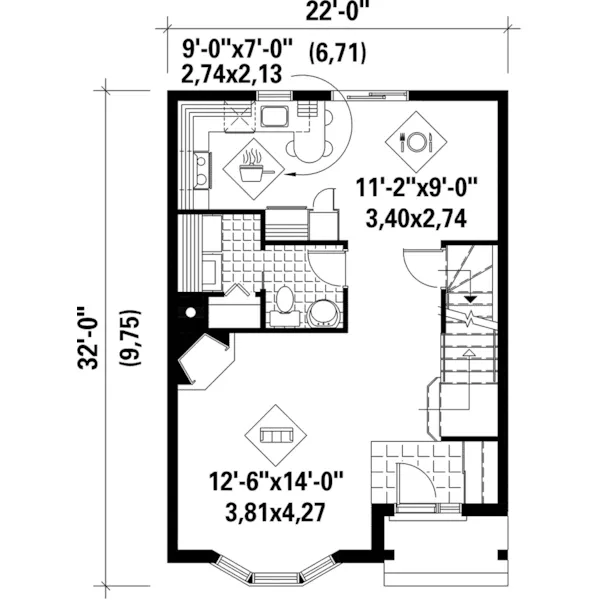 Country House Plan First Floor - Painter Narrow Lot Home 126D-0232 - Shop House Plans and More