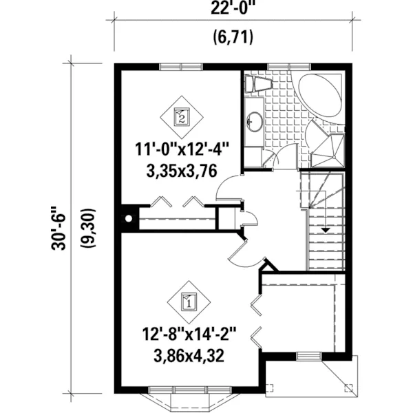 Country House Plan Second Floor - Painter Narrow Lot Home 126D-0232 - Shop House Plans and More