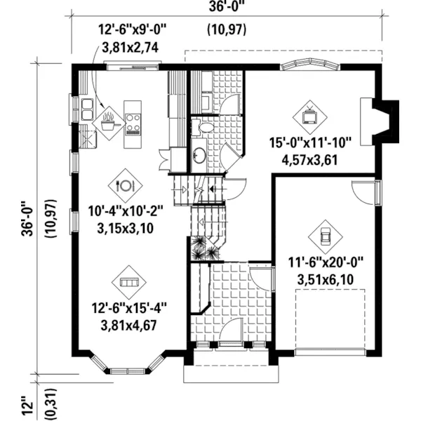 Traditional House Plan First Floor - Geralyn Two-Story Home 126D-0238 - Search House Plans and More