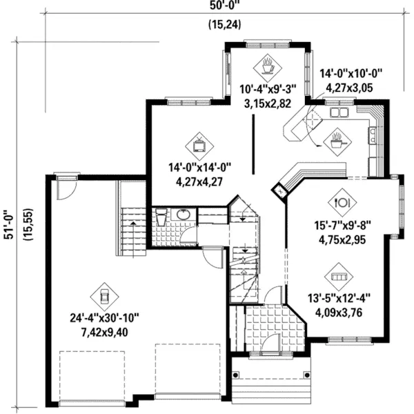 Georgian House Plan First Floor - Fiorella Georgian Home 126D-0240 - Search House Plans and More