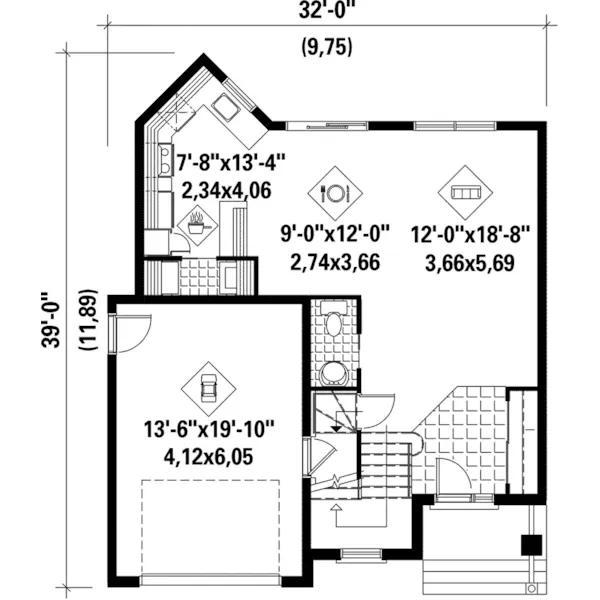 Craftsman House Plan First Floor - Dubois Country Two-Story Home 126D-0241 - Search House Plans and More