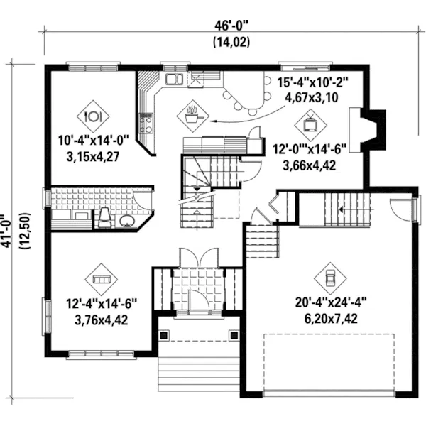 Italian House Plan First Floor - Destino Italian Style Home 126D-0242 - Search House Plans and More