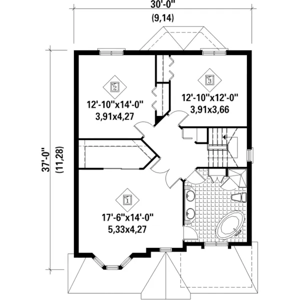 Victorian House Plan Second Floor - Cheney Country Victorian Home 126D-0243 - Search House Plans and More