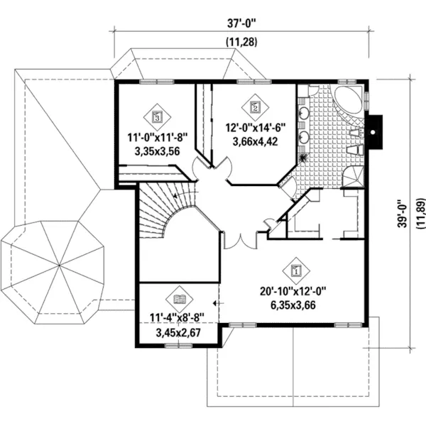 Victorian House Plan Second Floor - Carley Crest European Home 126D-0244 - Search House Plans and More