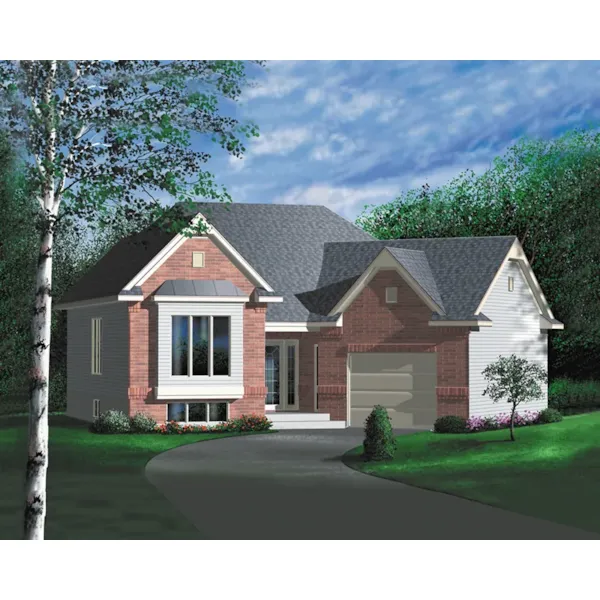 Ranch House Plan Front of Home - Bromfield Multi-Level Home 126D-0245 - Search House Plans and More