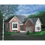 Ranch House Plan Front of Home - Bromfield Multi-Level Home 126D-0245 - Search House Plans and More