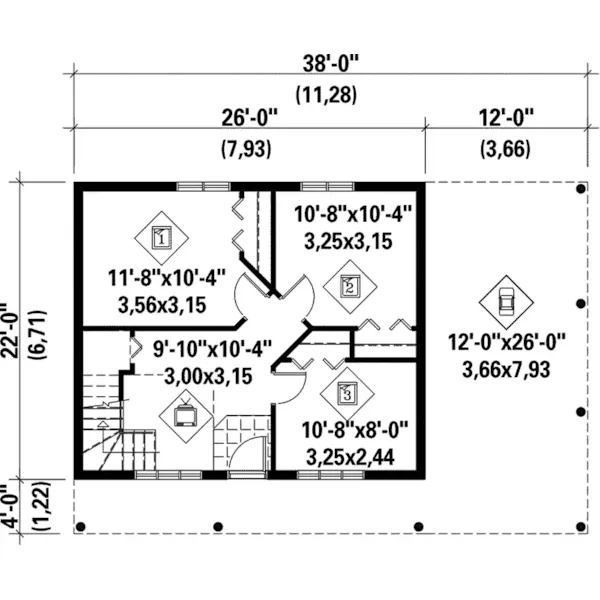 Vacation House Plan First Floor - Baker Dunes Beach Home 126D-0246 - Search House Plans and More