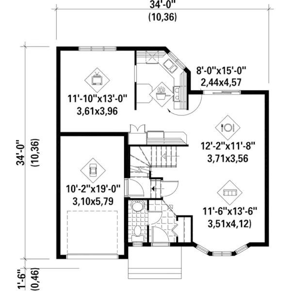 Traditional House Plan First Floor - Mulberry Lake Craftsman Home 126D-0251 - Shop House Plans and More