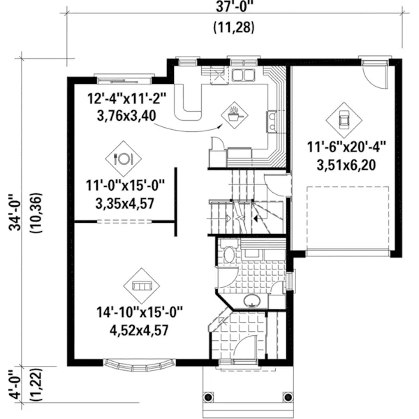 Traditional House Plan First Floor - Hayes Traditional 2-Story Home 126D-0252 - Search House Plans and More