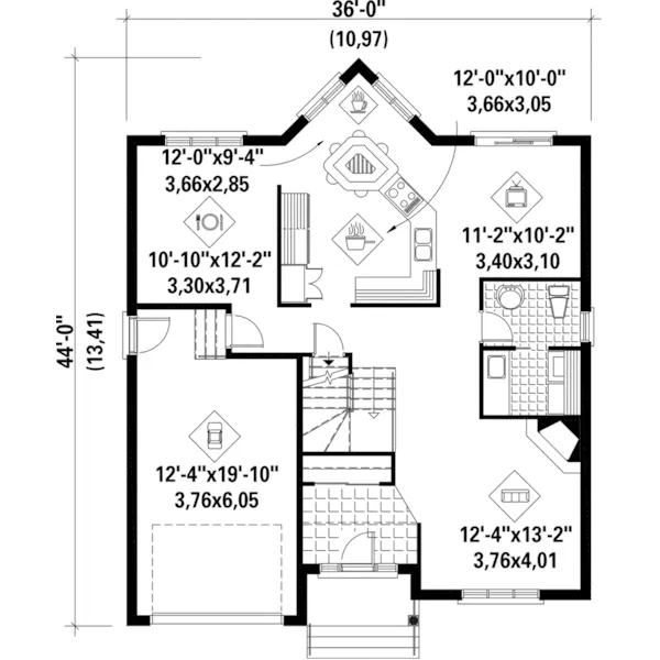 Modern House Plan First Floor - Dory Prairie Style Home 126D-0255 - Search House Plans and More