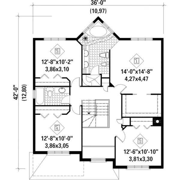 Modern House Plan Second Floor - Dory Prairie Style Home 126D-0255 - Search House Plans and More