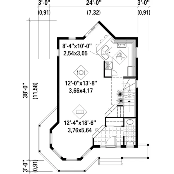 Country House Plan First Floor - Vanderwall Victorian Home 126D-0266 - Shop House Plans and More