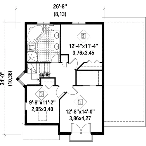 Victorian House Plan Second Floor - Ervin Traditional Home 126D-0271 - Search House Plans and More