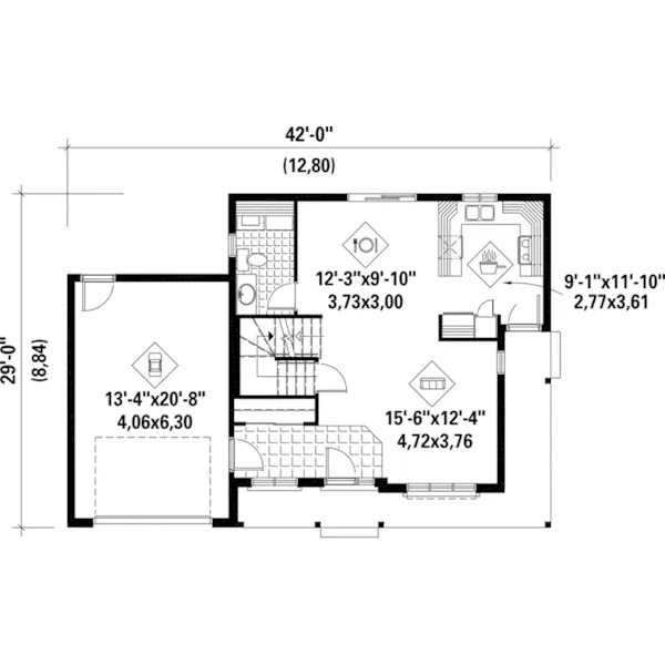 Farmhouse Plan First Floor - Darla Country Style Home 126D-0272 - Search House Plans and More