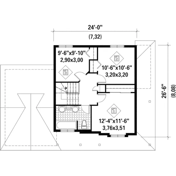 Farmhouse Plan Second Floor - Darla Country Style Home 126D-0272 - Search House Plans and More