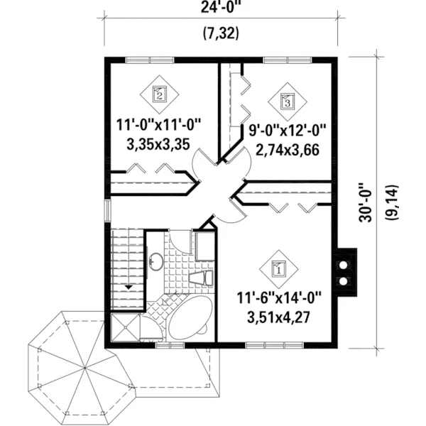 English Cottage House Plan Second Floor - Carwyn Victorian Farmhouse 126D-0273 - Search House Plans and More