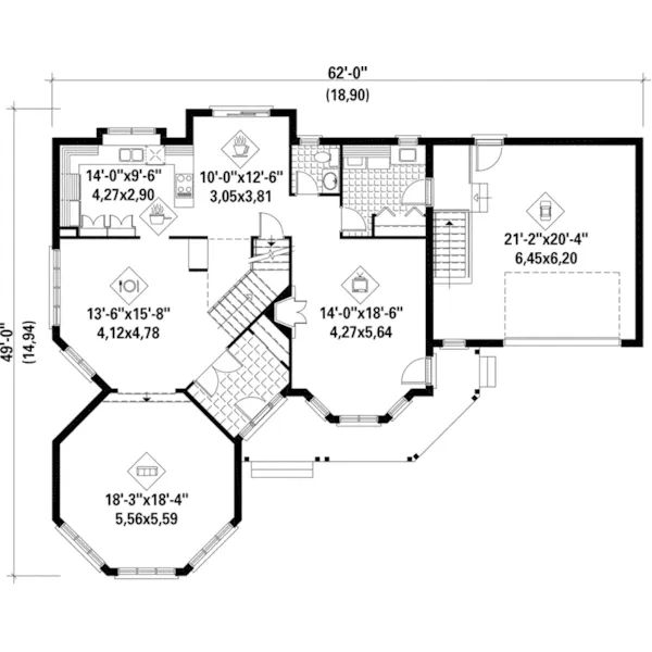 Traditional House Plan First Floor - Laila Country Victorian Home 126D-0277 - Shop House Plans and More